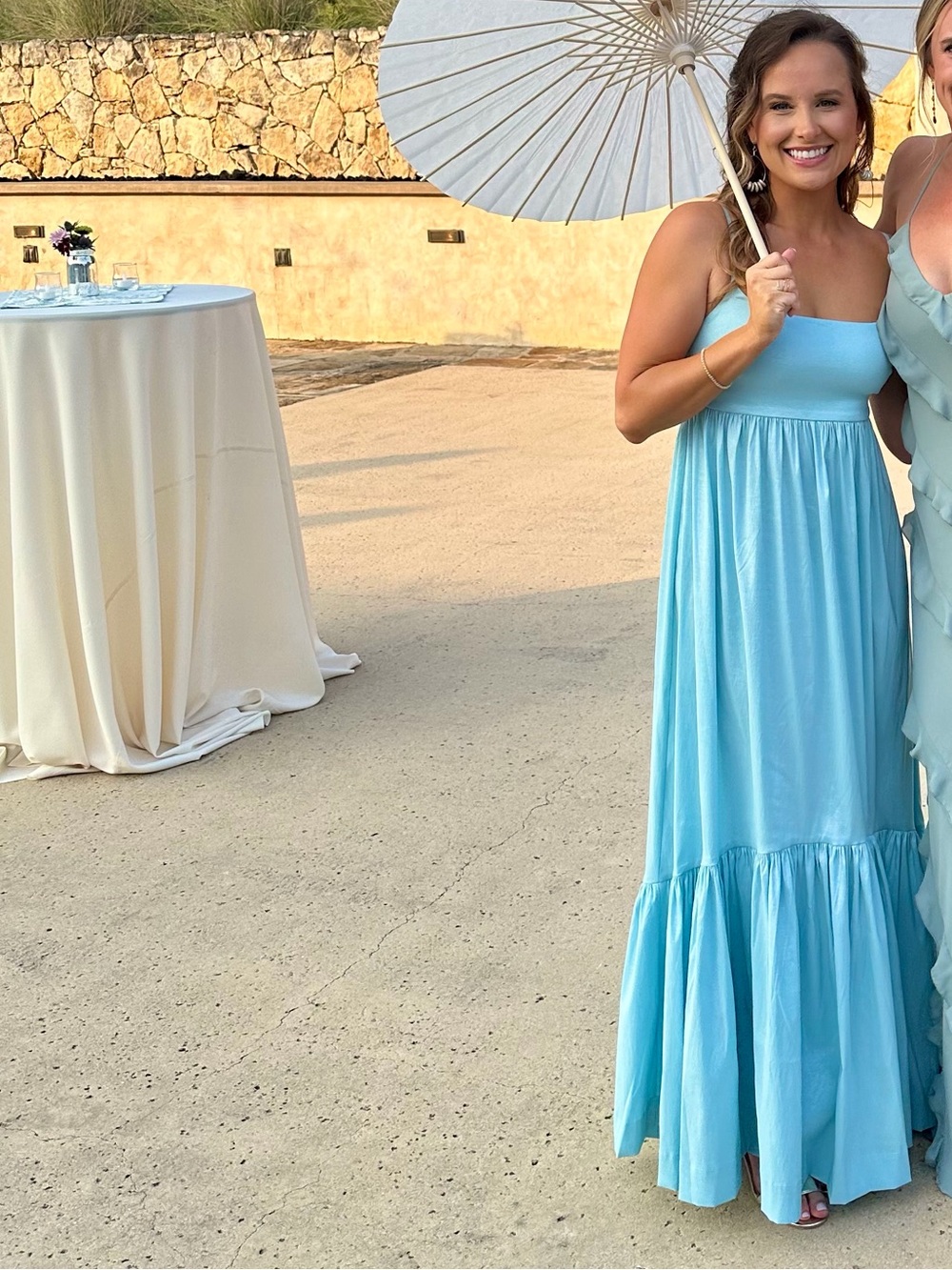 Abercrombie & Fitch Bow-Back Taffeta Maxi Dress in Blue - Womens Small